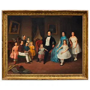 Julius Brutus Stearns (1810-1885)
Family Group Portrait Within Domestic Interior