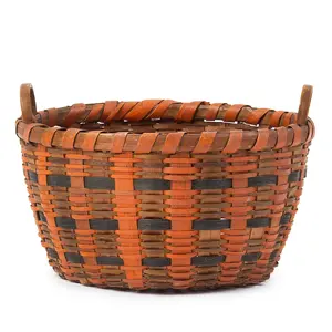 Small Splint Basket, Found in Maine by Don Walters, Original Paint