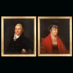 Portraits of Laura Burr Lacey, Second Cousin to Aaron Burr and David Lacey