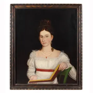 Folk Portrait, Young Lady Seated in Green Windsor Chair