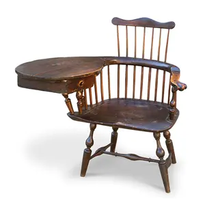Windsor Chair, Writing-Arm Comb-Back, Drawer, Knuckle Handhold