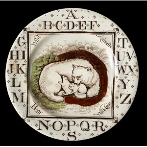 Child's ABC Plate, The Bear with Cubs, Brownhills Pottery Co. 