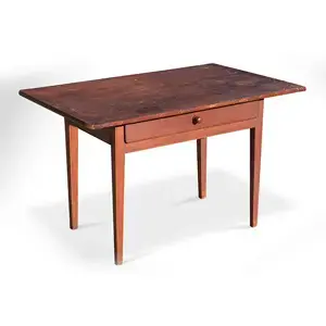 New England Worktable, Original Red Paint
