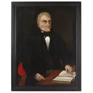 Folk Art Portrait, Seated Gentleman, Attributed to Aaron Dean Fletcher
