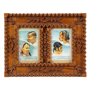 Tramp Art Picture Frame, Double Opening