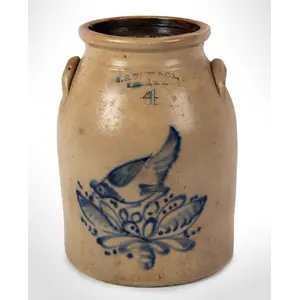 Stoneware Jar, J.S. TAFT & COMPANY / KEENE, NH, Bird Decoration