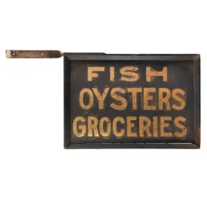 Trade Sign, Fish / Oysters / Groceries, Small Size, Two Sided