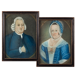 18th Century Portraits of Husband, and Wife, In the Circle of Benjamin Blyth