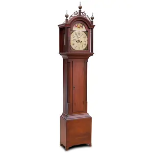 Antique Federal Cherry Tall Case Clock by Simeon Crane