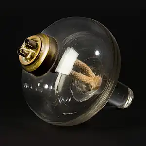 Blown Glass Peg Lamp, Round Font, Vintage Burner
