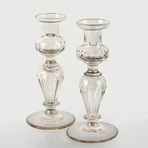 Pair of Pittsburgh Blown and Cut Candlesticks, Referenced in Innes