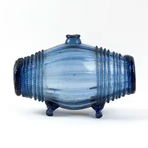 Barrel Form Flask, Staved Barrel Bottle Set on 4 Feet, Rigaree
