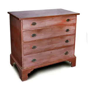 Chippendale Four Drawer Chest in Original Paint, Dry Patina