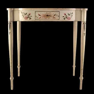Dressing Table, Chamber Table, Original Painted Decoration, White Background