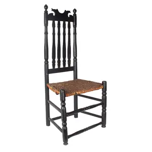 William & Mary Banister-Back Side Chair, Double Fishtail Crest