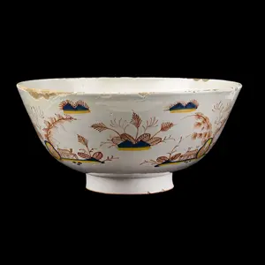 18th Century English Delft Faience Punch Bowl