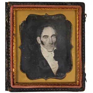 Daguerreotype, Photograph of Folk Portrait, Gentleman, High Cheekbones