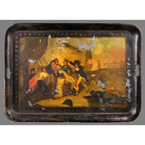 Painted Tin Tray "Death of Admiral Nelson"
