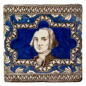 Unique George Washington Tile Made at Balk, Persia, Likely as Gift