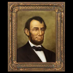 Porcelain Portrait Plaque, Abraham Lincoln, KPM Type