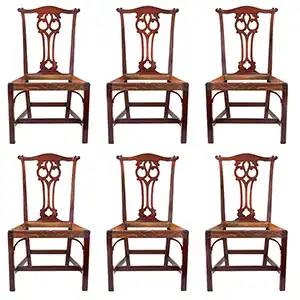 Six Chippendale Carved Mahogany Side Chairs, Attributed to Felix Huntington, Norwich, Connecticut, Circa 1770 to 1790