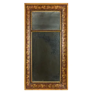 Mirror, Classical Gilt Stenciled Frame, Grape Leaf, Grapes & Tendrils