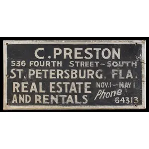 Trade Sign, Vintage St. Petersburg, Florida, Real Estate
