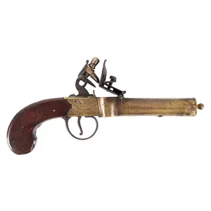 Georgian English Flintlock Tinder Lighter, Pistol Form by John Burgon
