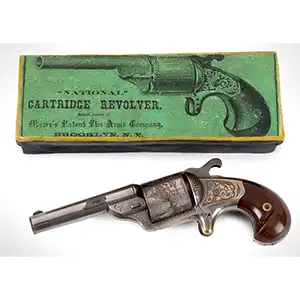 Moore's Patent Firearms Co. Front Loading Teat Fire Revolver & Picture Box