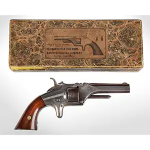 Manhattan .22 Caliber Pocket Revolver, Original Box, First Model, Third Variation
