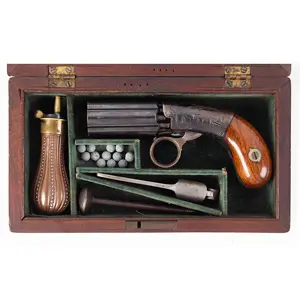 Blunt & Syms Cased Pepperbox & Accessories, Small Frame, Bag Grip