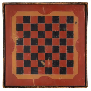 Antique, Painted Gameboard, Checkerboard