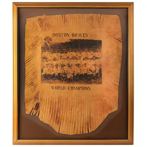 Boston Braves World Champion Leather Pillowtop with Sharp Image