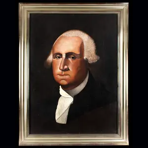 Folk Painting of George Washington by Michigan Barber Cyrus T. Fuery