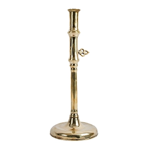 Pulpit Candlestick, Brass, Tall and Elegant, Slide Ejector, Trefoil Thumbpiece