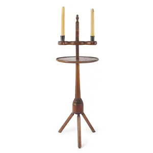 Candlestand, Adjustable Height, Double Socket Arm, Dished Table