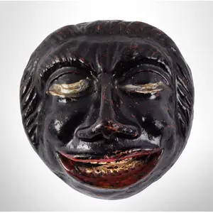 Redware Face Bank, Probably Pennsylvania, Cold-Painted