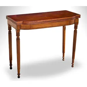 Federal Games Table, Card Table, Reeded Fold-over Top