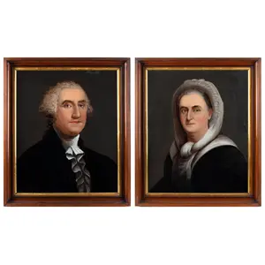 Portraits, George & Martha Washington, Attributed to W. M. Prior