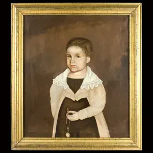 Aaron Dean Fletcher [1817-1902], Portrait, Boy Holding Watch on a Chain