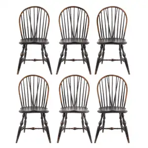 Windsor Bow Back - Brace Back - Side Chairs, Matched Set of Six