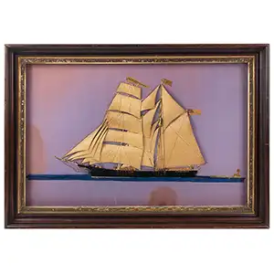 Silk on Fabric, Three-Dimensional Ship Portrait, the Martha E. Berry