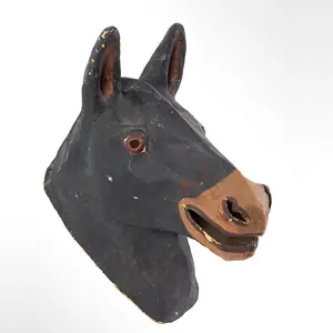 Paper Mache Horse Head Mask, American Mask Manufacturing Co., Labeled
