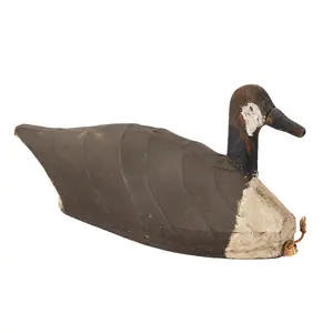 Carved & Painted Canada Goose Decoy, Canvas Body...Wire Construction