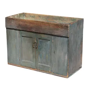 Early 19th Century Dry Sink, New England, Dry Blue Painted Surface 