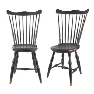 Pair, Windsor Fan Back Side Chairs, A Fine, Tall, and Elegant Form