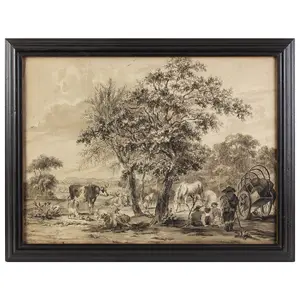 18th Century Watercolor, English Farm