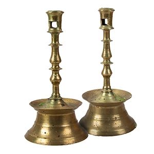 Late 15th Century Near Pair of Gothic Candlesticks