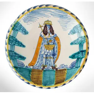 Delft, Blue Dash, Royal Portrait Charger, King William III