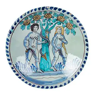 Delftware Blue Dash Adam and Eve Charger 